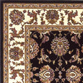 Rugs Black Area Rugs - 7'7" Octagon Polypropylene Black/Ivory Area Rug HomeRoots