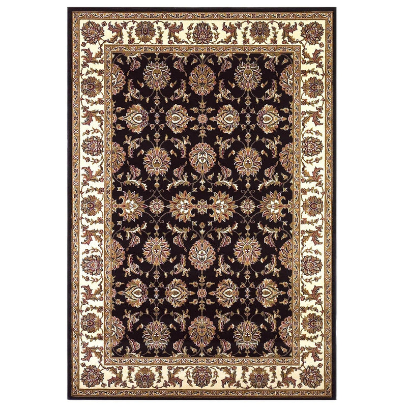 Rugs Black Area Rugs - 7'7" Octagon Polypropylene Black/Ivory Area Rug HomeRoots