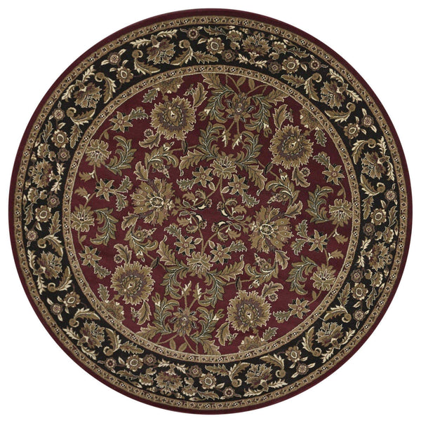 Rugs Black Area Rugs - 7'7" Octagon Polypropylene Red/Black Area Rug HomeRoots