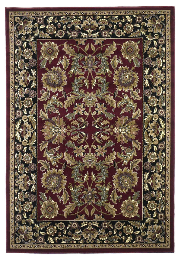 Rugs Black Area Rugs - 7'7" x 10'10" Polypropylene Red/Black Area Rug HomeRoots