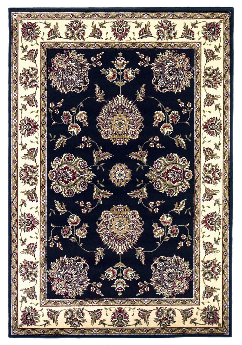 Rugs Black Area Rugs - 9'10" X 13'2" Polypropylene Black/Ivory Area Rug HomeRoots