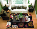 Rugs Black Rug - 20" X 31" X 0.'5" Black Polypropylene Rug HomeRoots