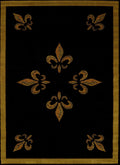 Rugs Black Rug 22" x 26" x 0.4" Black Polypropylene Accent Rug 1948 HomeRoots