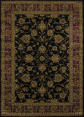 Rugs Black Rug 22" x 26" x 0.4" Black Polypropylene Accent Rug 1972 HomeRoots