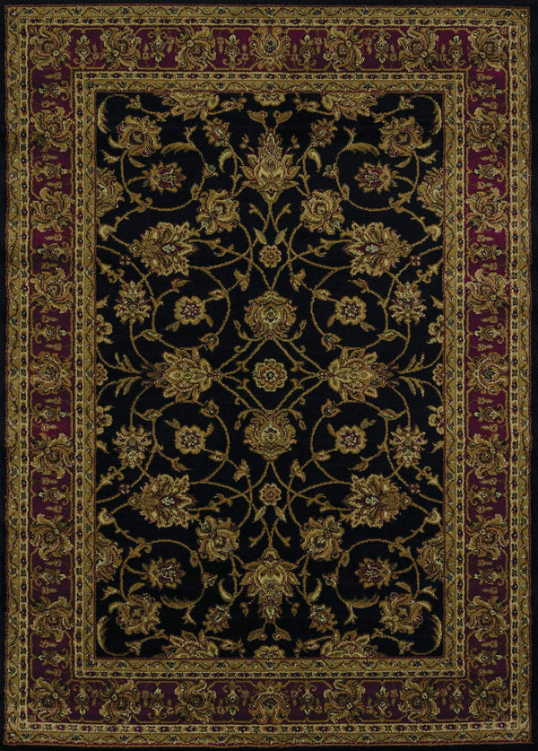 Rugs Black Rug 22" x 26" x 0.4" Black Polypropylene Accent Rug 1972 HomeRoots