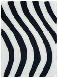 Rugs Black Rug 22" x 26" x 1.2" Black Polyester Accent Rug 9205 HomeRoots