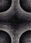 Rugs Black Rug - 22" x 26" x 1.2" Black Polyester Accent Rug HomeRoots