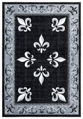 Rugs Black Rug 22" x 32" x 0.53" Black Olefin/Polypropylene Accent Rug 7399 HomeRoots