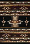 Rugs Black Rug - 22" x 36" x 0.3" Black Polypropylene Accent Rug HomeRoots
