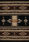 Rugs Black Rug - 22" x 36" x 0.3" Black Polypropylene Accent Rug HomeRoots