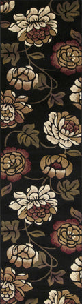 Rugs Black Rug - 27" X 39" X 0.'5" Black Polypropylene Rug HomeRoots