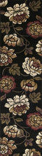 Rugs Black Rug - 27" X 39" X 0.'5" Black Polypropylene Rug HomeRoots