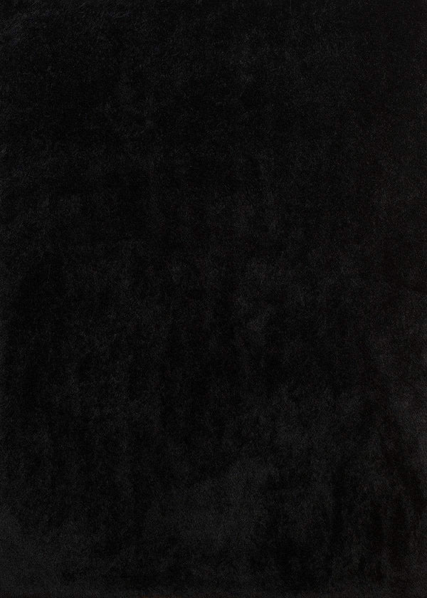 Rugs Black Rug - 31" x 37" x 2.7" Black Polyester Mat Rug HomeRoots