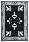 Rugs Black Rug 31" x 50" x 0.53" Black Olefin/Polypropylene Mat Rug 7401 HomeRoots