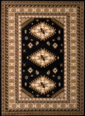 Rugs Black Rug 33" x 39" x 0.31" Black Polypropylene Accent Rug 8734 HomeRoots