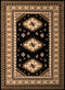 Rugs Black Rug 33" x 39" x 0.31" Black Polypropylene Accent Rug 8734 HomeRoots