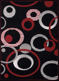 Rugs Black Rug 33" x 39" x 0.31" Black Polypropylene Accent Rug 8778 HomeRoots