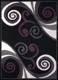 Rugs Black Rug 33" x 39" x 0.31" Black Polypropylene Accent Rug 8802 HomeRoots
