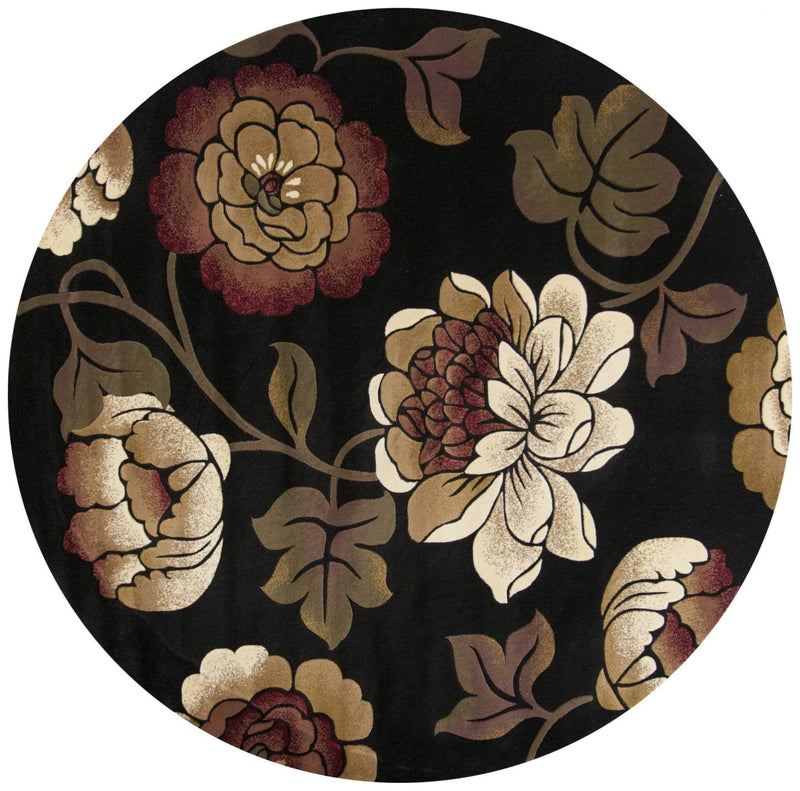 Rugs Black Rug - 39" X 59" X 0.'5" Black Polypropylene Rug HomeRoots
