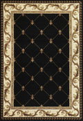 Rugs Black Rug - 5'3" x 7'7" Polypropylene Black Area Rug HomeRoots