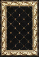 Rugs Black Rug - 5'3" x 7'7" Polypropylene Black Area Rug HomeRoots