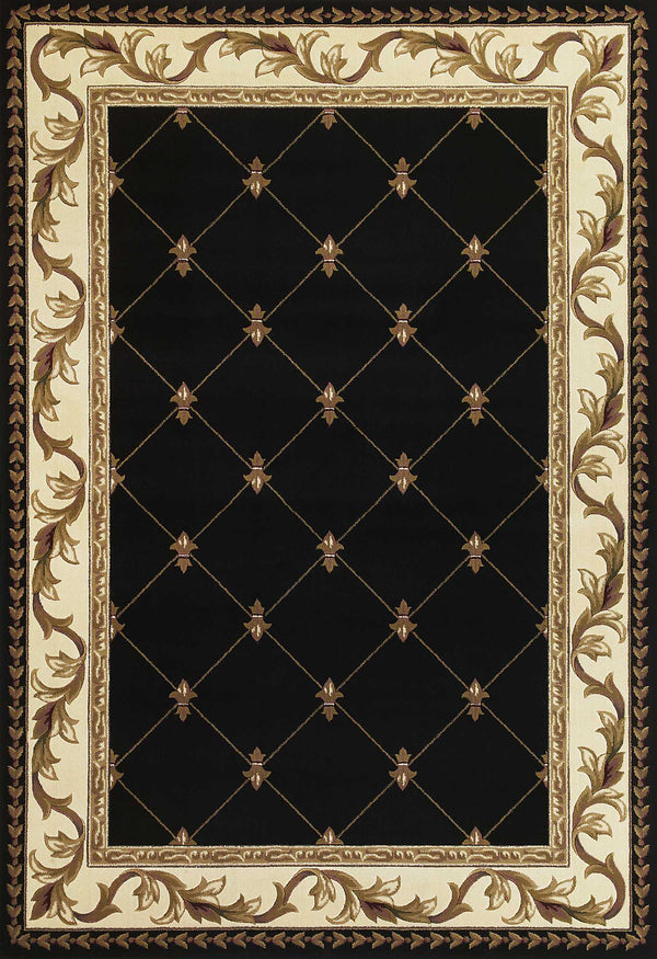 Rugs Black Rug - 5'3" x 7'7" Polypropylene Black Area Rug HomeRoots