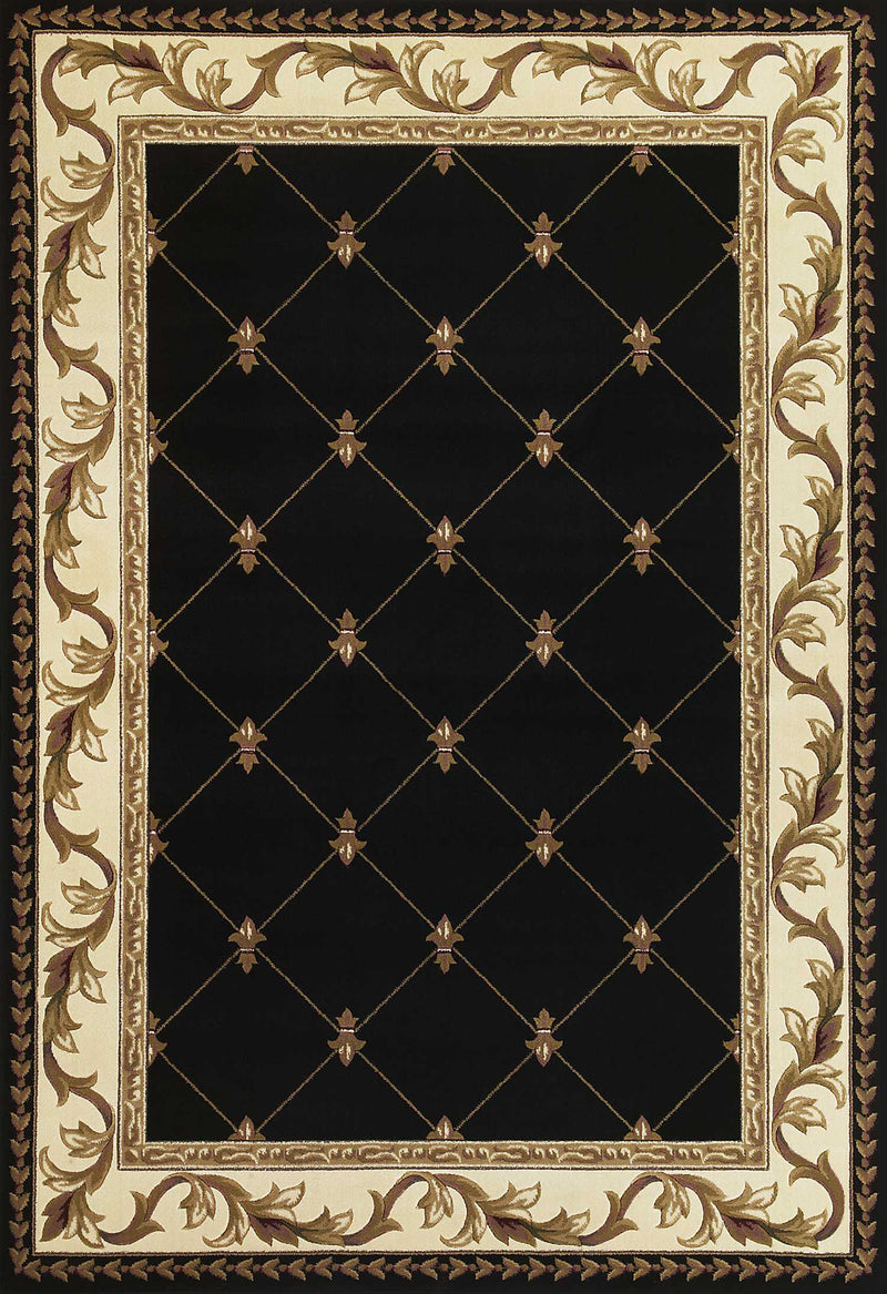 Rugs Black Rug - 5'3" x 7'7" Polypropylene Black Area Rug HomeRoots