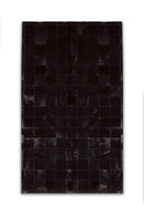 Rugs Black Rug - 60" x 96" Black, 4" Square Patches, Cowhide - Area Rug HomeRoots