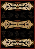 Rugs Black Rug 63" x 86" x 0.4" Black Polypropylene Area Rug 8096 HomeRoots