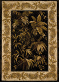 Rugs Black Rug 63" x 86" x 0.4" Black Polypropylene Area Rug 8112 HomeRoots