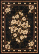Rugs Black Rug 63" x 86" x 0.4" Black Polypropylene Area Rug 8120 HomeRoots