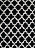 Rugs Black Rug - 63" x 86" x 0.47" Black Polyester Area Rug HomeRoots