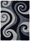 Rugs Black Rug 63" x 86" x 1.2" Black Polyester Area Rug 9188 HomeRoots