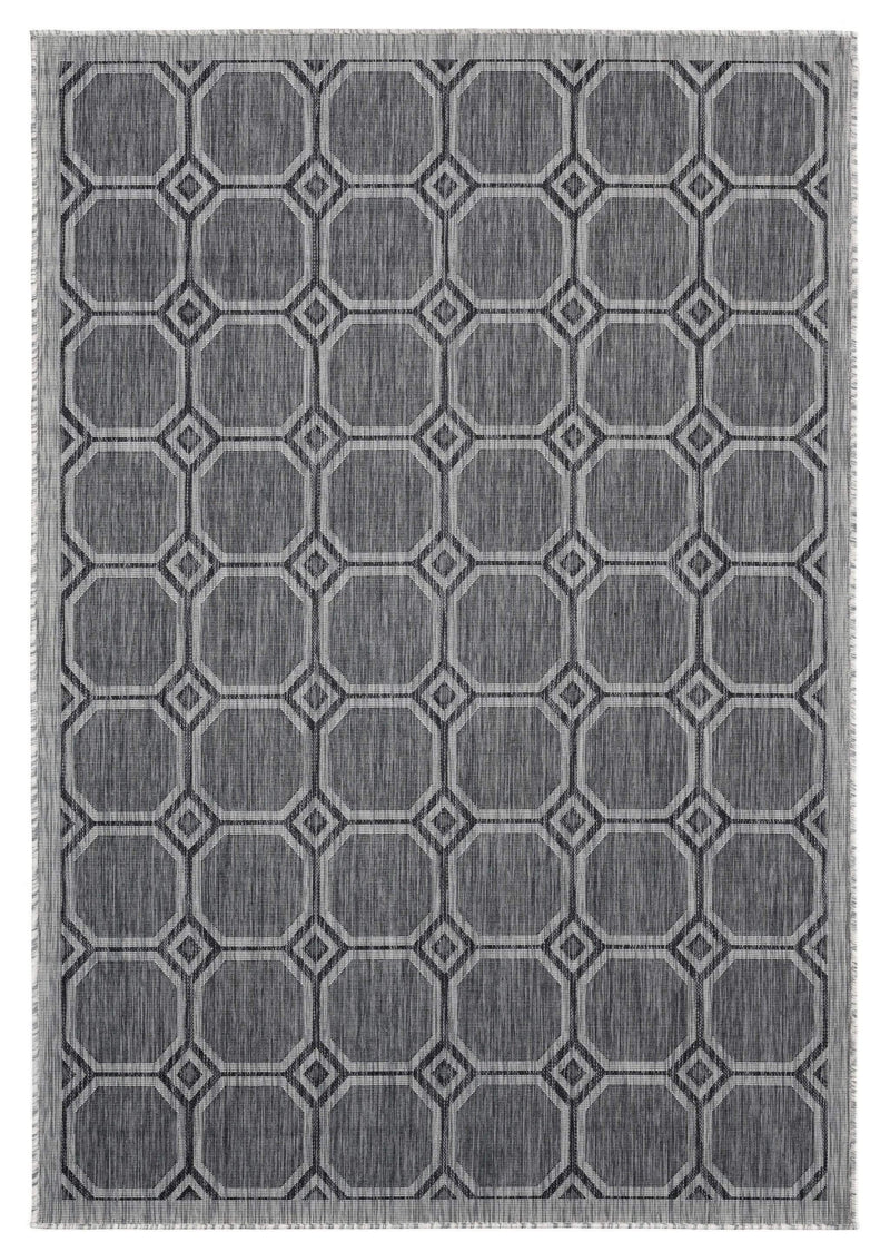 Rugs Black Rug 63" x 90" x 0.04" Black Polypropylene Area Rug 6929 HomeRoots