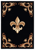 Rugs Black Rug 63" x 90" x 0.53" Black Olefin/Polypropylene Area Rug 7540 HomeRoots