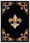 Rugs Black Rug 63" x 90" x 0.53" Black Olefin/Polypropylene Area Rug 7540 HomeRoots