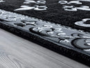 Rugs Black Rug - 63" x 90" x 0.53" Black Olefin/Polypropylene Area Rug HomeRoots