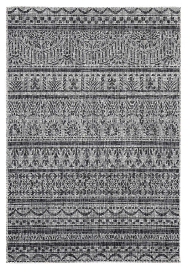 Rugs Black Rug 94" x 126" x 0.04" Black Polypropylene Oversize Rug 6892 HomeRoots