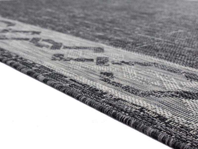 Rugs Black Rug - 94" x 126" x 0.04" Black Polypropylene Oversize Rug HomeRoots