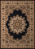 Rugs Black Rug - 94" x 126" x 0.31" Black Polypropylene Oversize Rug HomeRoots