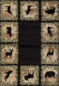 Rugs Black Rug - 94" x 126" x 0.4" Black Polypropylene Area Rug HomeRoots