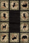 Rugs Black Rug - 94" x 126" x 0.4" Black Polypropylene Area Rug HomeRoots