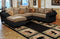 Rugs Black Rug - 94" x 126" x 0.4" Black Polypropylene Area Rug HomeRoots