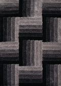 Rugs Black Rug 94" x 126" x 1.2" Black Polyester Oversize Rug 9138 HomeRoots