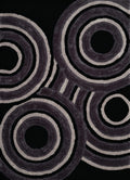 Rugs Black Rug 94" x 126" x 1.2" Black Polyester Oversize Rug 9144 HomeRoots