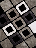 Rugs Black Rug 94" x 126" x 1.2" Black Polyester Oversize Rug 9165 HomeRoots