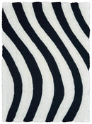 Rugs Black Rug 94" x 126" x 1.2" Black Polyester Oversize Rug 9207 HomeRoots