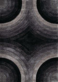 Rugs Black Rug - 94" x 126" x 1.2" Black Polyester Oversize Rug HomeRoots