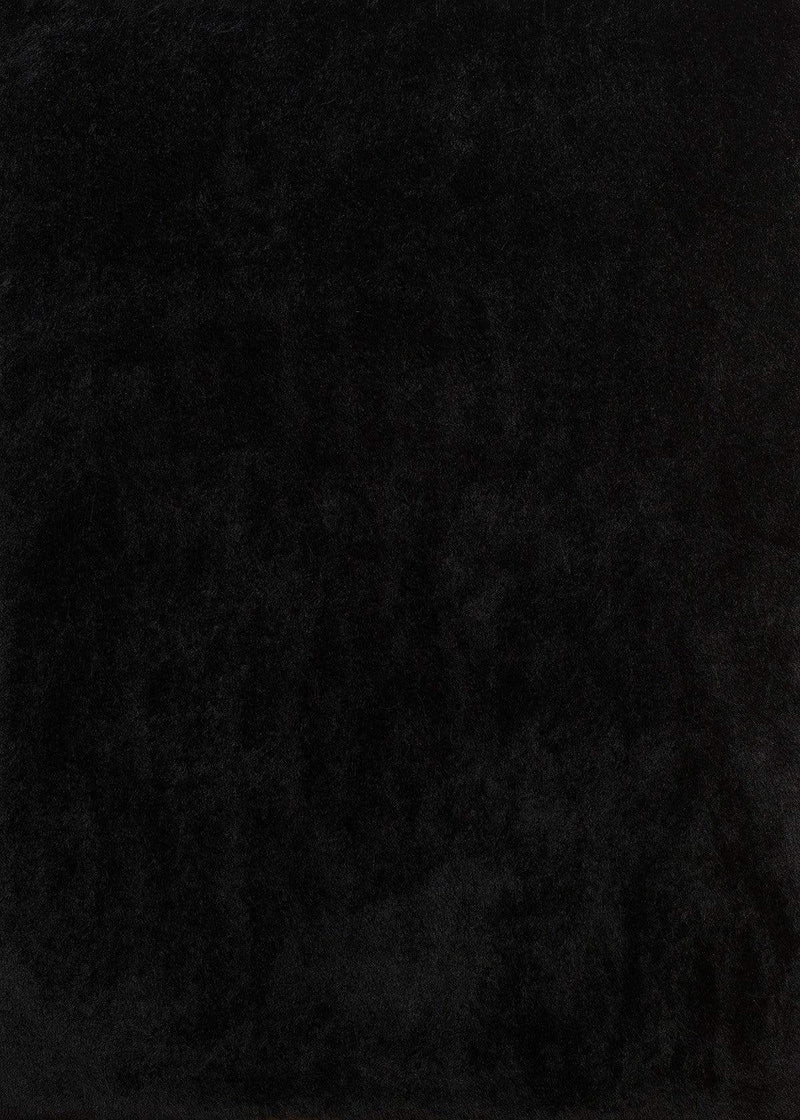 Rugs Black Rug - 94" x 126" x 2.7" Black Polyester Oversize Rug HomeRoots
