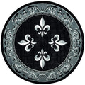 Rugs Black Rug 94" x 94" x 0.53" Black Olefin/Polypropylene Round Rug 7403 HomeRoots